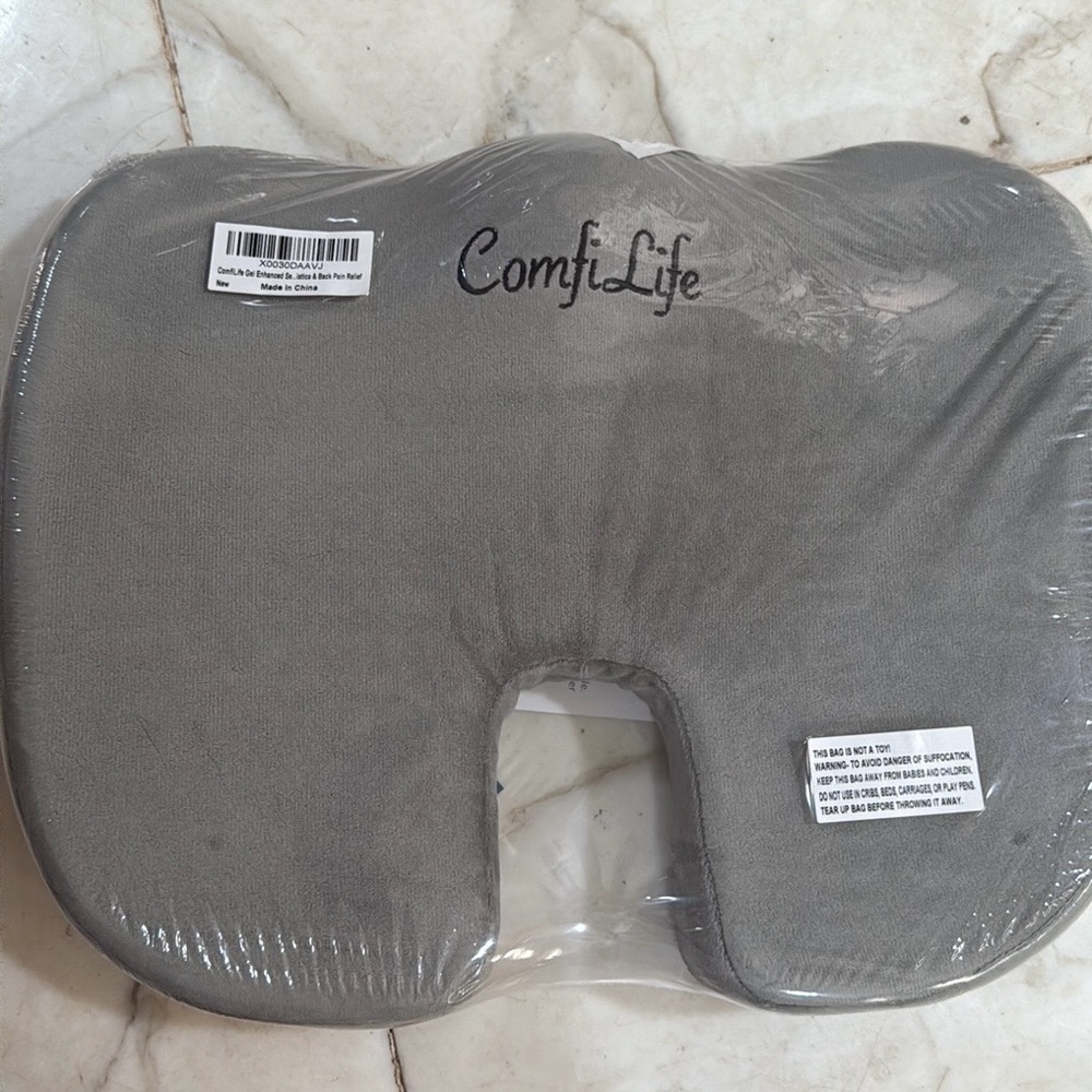 ComfiLife Gray enhanced Seat Cushion doctor recommended back pain relief new